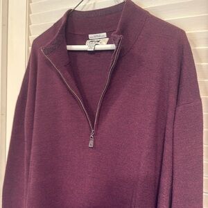 Joseph Abound brand Men's Burgundy Sweater 3/4 zip up size 3x classic fit